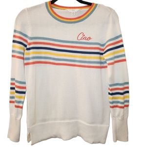 Womens stripped multi color sweater.